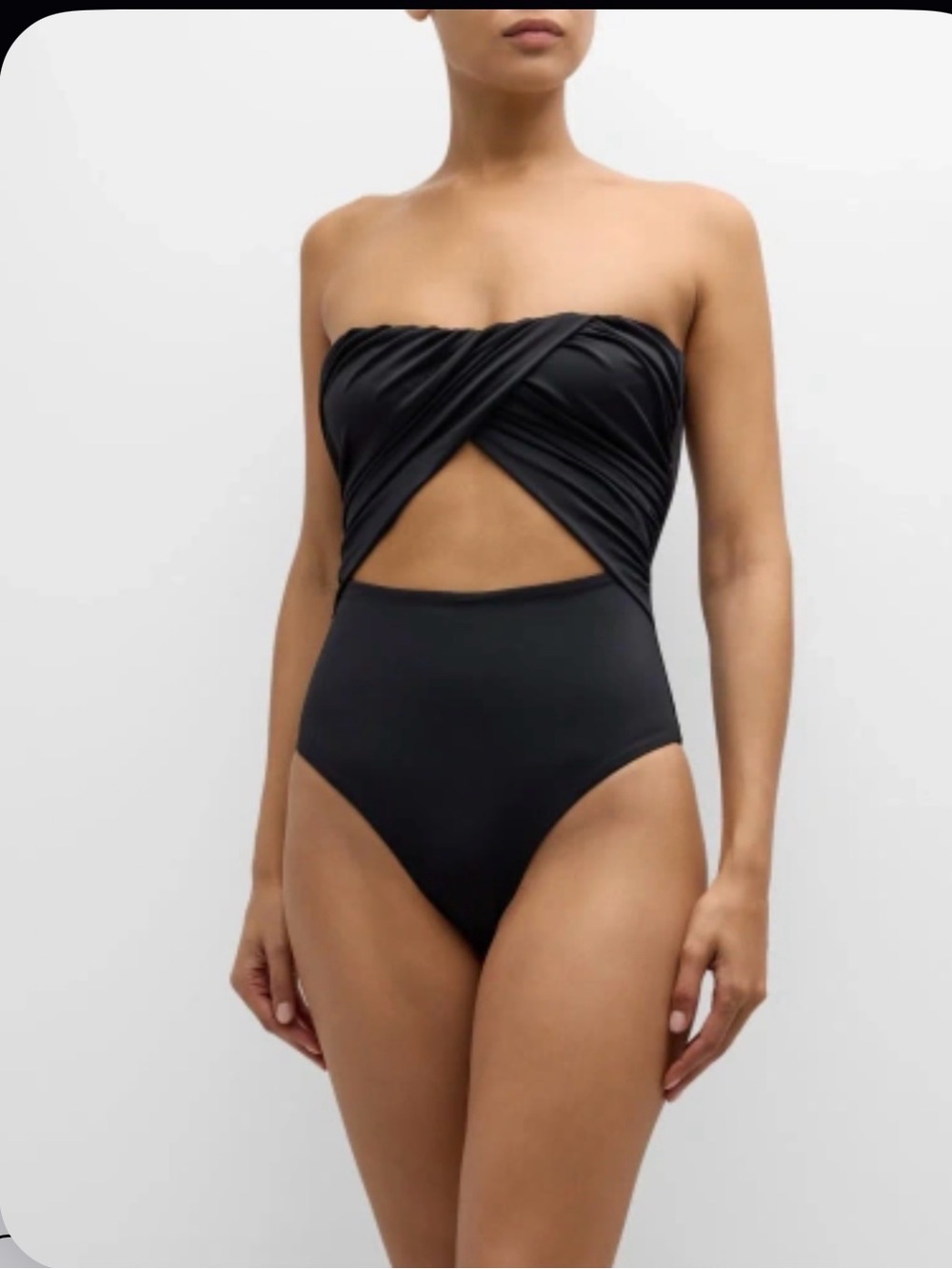 Onia for Revolve Black Strapless Twist Cutout One-Piece
